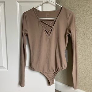 Taupe/ brown bodysuit